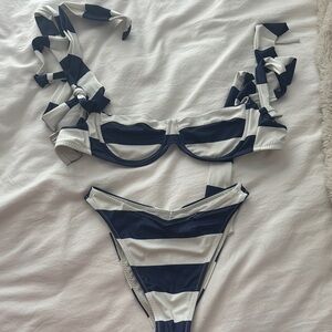 Nautical Blue and White Striped Bikini